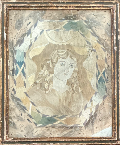    Framed c18th Silkwork Embroidery